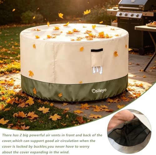 Round Outdoor Table Cover 600D Waterproof Heavy Duty Patio Furniture Covers - Image 3