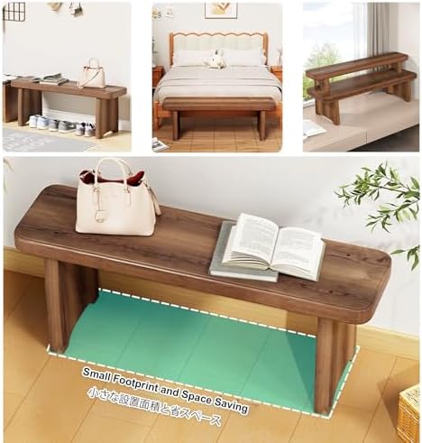 24-59inch Garden Benches for Outdoors, Wooden Bedroom Bed Bench, Indoor Flower - Image 7
