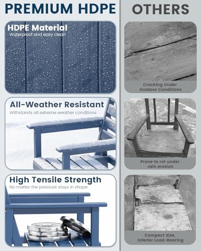 5-Piece Patio Dining Sets Outdoor Table and Chairs HDPE Outdoor Dining Set - Image 4