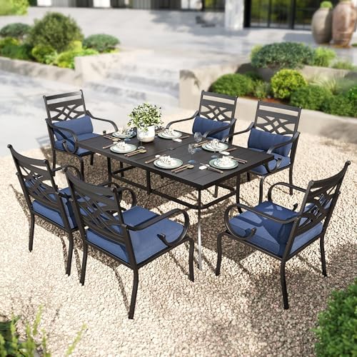 PHI VILLA Patio Dining Set, Metal Table by PHIVILLA