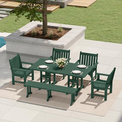 Outdoor Benches Weatherproof, Park Long Bench Poly Lumber Backless - Image 2