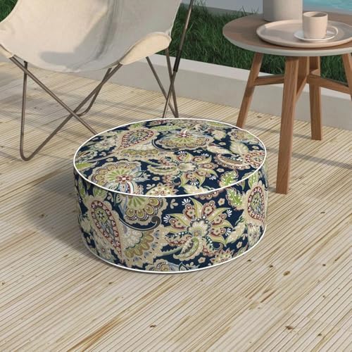 Outdoor Patio Inflatable Ottoman, 21x9 Inch Portable Stool Ottoman by MelodyElephant