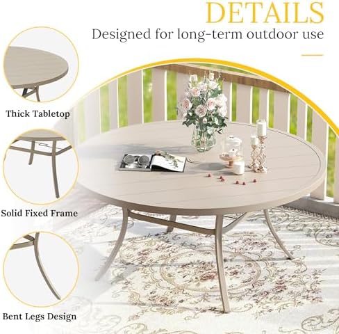 VICLLAX 50" Outdoor Round Patio Table - Image 4