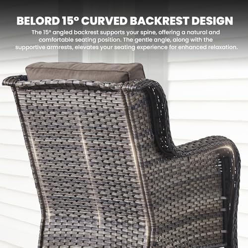 Belord Outdoor Wicker Furniture 5 Pieces Patio Furniture Set Patio Wicker Chairs - Image 4