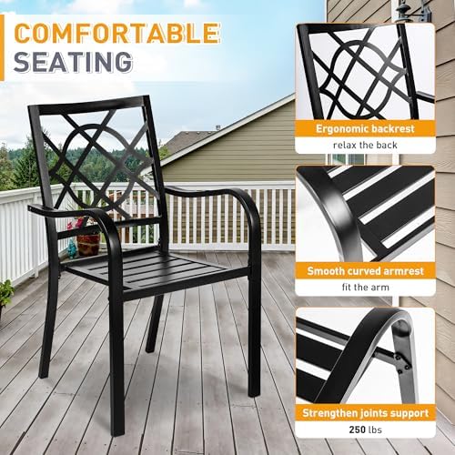 8-Piece Outdoor Wrought Iron Chairs and Table Patio Dining Furniture Set - Image 5