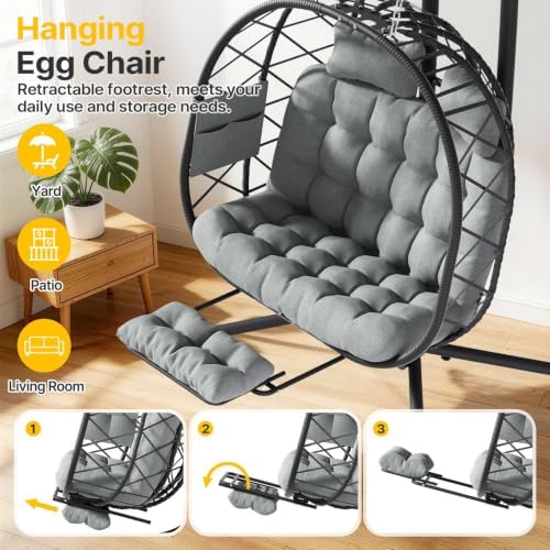 Suteck Double Hanging Egg Chair - Image 4