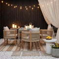 Patio Dining Chairs Set of 4, Rope Rattan Outdoor Dining Chairs by DAYARUS