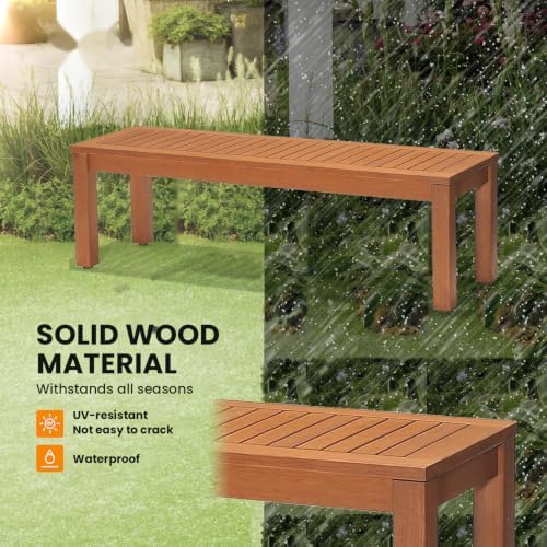 Amazonia Aster Backless Patio Eucalyptus Wood | Ideal - Image 5