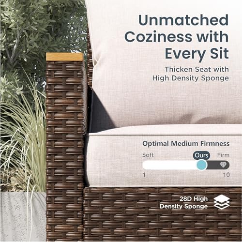 PHI VILLA 9 Pieces Wicker Patio Sectional Sofa Set - Image 4