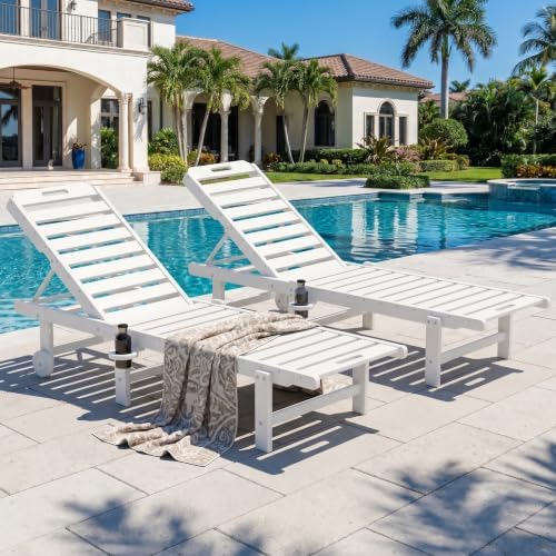 SERWALL HDPE Outdoor Chaise Lounge Set of 2 - Image 2