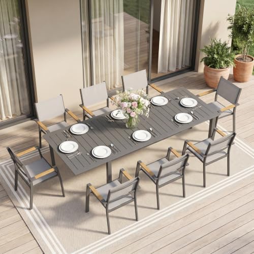 RoyalCraft Aluminum Outdoor Patio Table and Chairs Set by Bringyoubetterlife