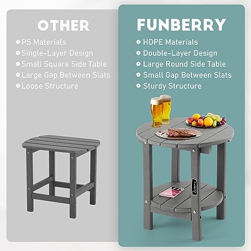 FUNBERRY Outdoor Adirondack Side Table, Patio End Tables - Image 4