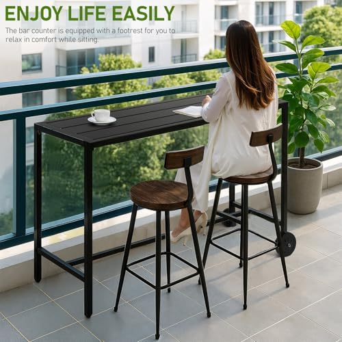 Outvita Outdoor Bar Table with Wheel - Image 6