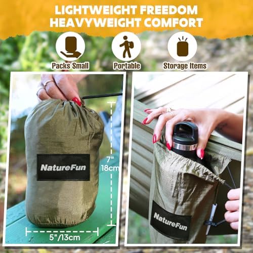 NATUREFUN Ultra-Light Travel Camping Hammock | 300kg Load Capacity, Breathable - Image 6