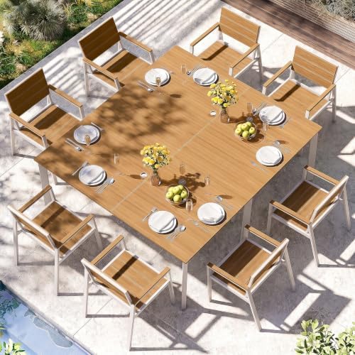 Outdoor Dining Set, Aluminum & HDPS Outdooor Table and Chairs Set by ComfCove