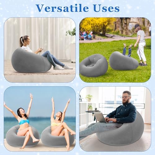 Realspring Inflatable Bean Bag Chairs, Dark Gray - Image 7