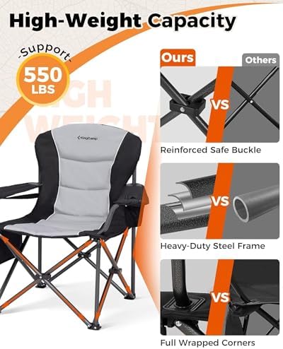 KingCamp Oversized Camping Chairs, 550lb Heavy Duty - Image 6