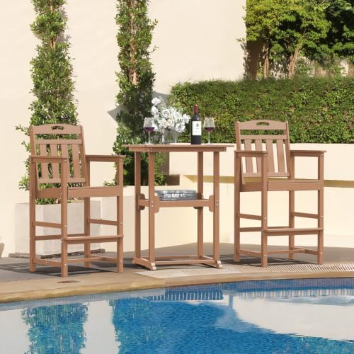 HDPE Outdoor Patio Bistro Square High Top Table, Bar Height - Image 2