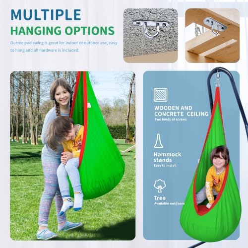 OUTREE Kids Pod Swing Seat, Cotton Sensory Swing - Image 2
