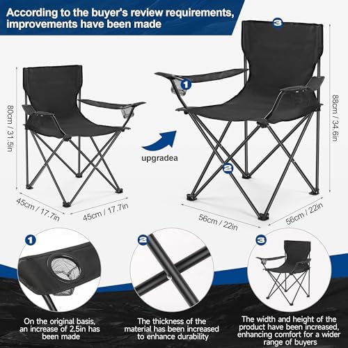 WEIDIORME 2 Pack Lightweight Camping Chairs - Image 2