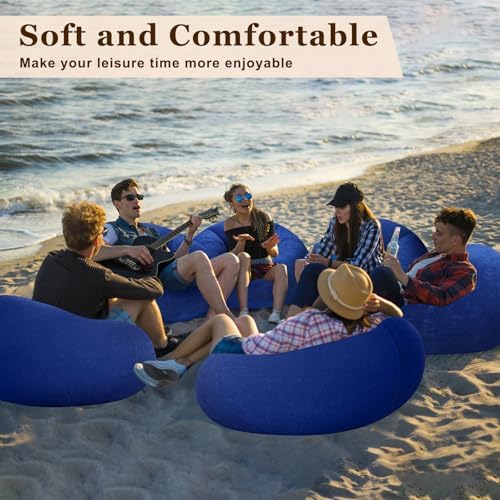 Realspring Inflatable Bean Bag Chairs, Dark Blue - Image 6