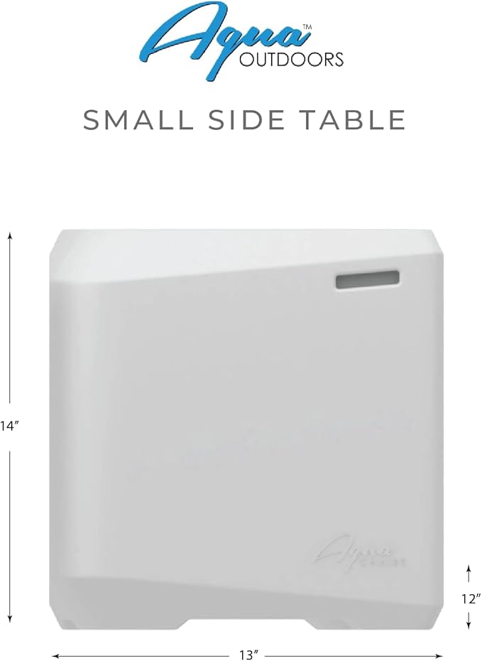 Aqua Outdoors - Small Side Table - for Inside Pool, Sun Shelf & Patio Surfaces - Designed for Shallow Shelves Up to 10” - Compatible with All Pool Types - Poolside & Sun Deck Tanning - Coral Reef