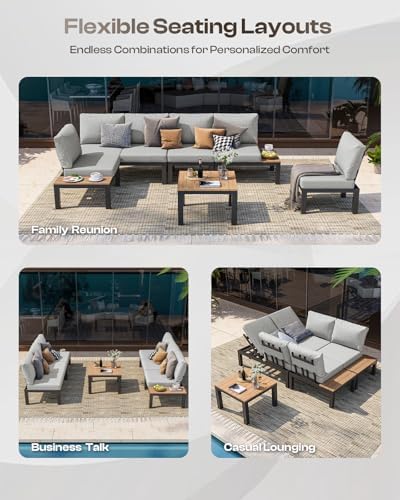 Aluminum Modular Outdoor Patio Furniture Set, Daybed Sectional - Image 3
