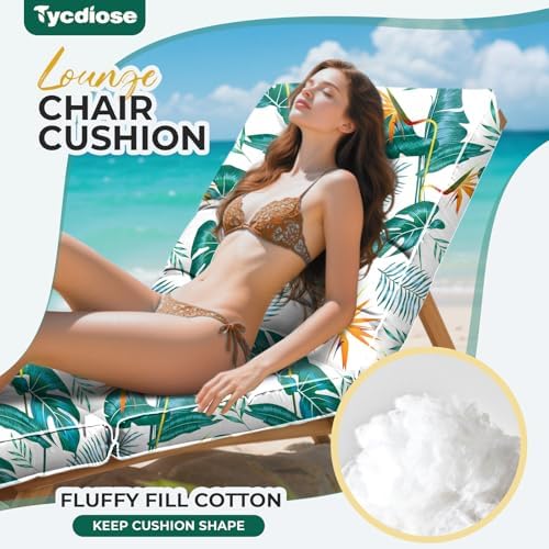Outdoor Chaise Lounge Chair Cushion, Waterproof Non-Slip Patio Chaise Lounge - Image 2