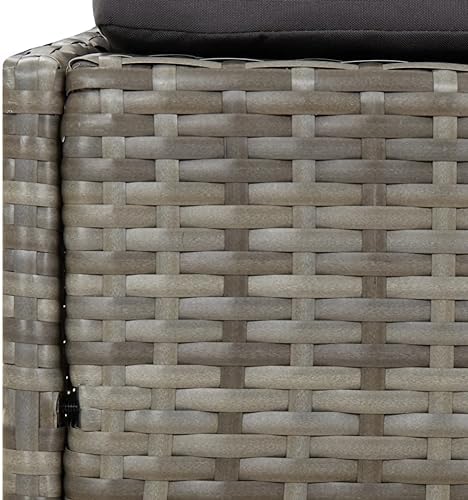 2-Person Outdoor Daybed with Gray PE Rattan, 4 Seat Cushions and 2 Pillows - Image 7