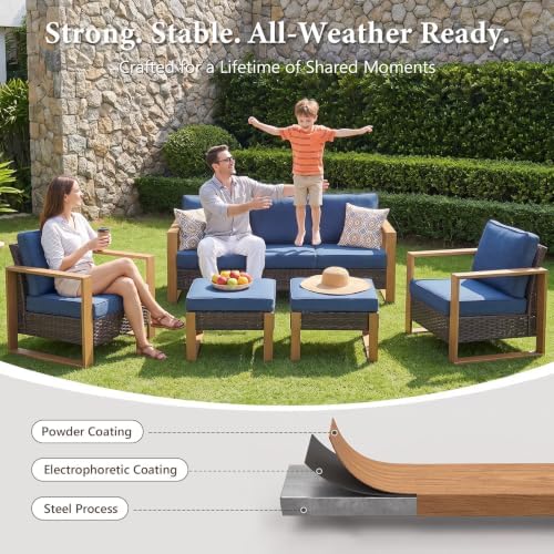 3 Pieces Patio Sofa Set with Metal Arm - Image 4