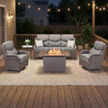 Luxury Swivel Rocker Chairs Fire Pit Table Set by Artfurniz