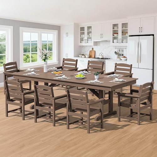 SERWALL Patio HDPE Dining Chairs Set of 2 - Image 6