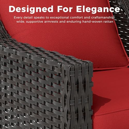 3 Piece Patio Furniture Set, Wicker Outdoor Conversation Set - Image 6
