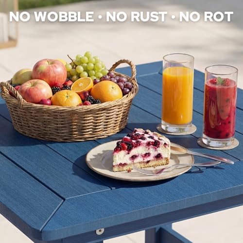 3-Piece Outdoor Bistro Bar Set, HDPE Bar Height Table & Chairs - Image 3