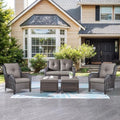 Outdoor Wicker Furniture 5 Pieces Patio Furniture Set Patio Wicker Chairs by Belord