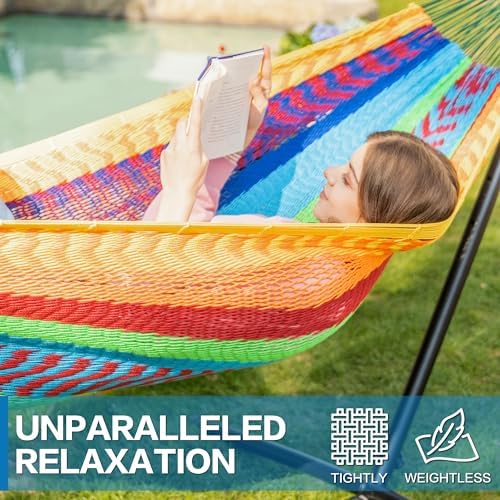 Double Hammock with Stand for Outside, Heavy-Duty - Image 3