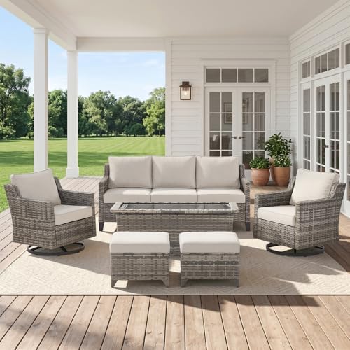 Patio Wicker Swivel Rocker Patio Chairs by Belord
