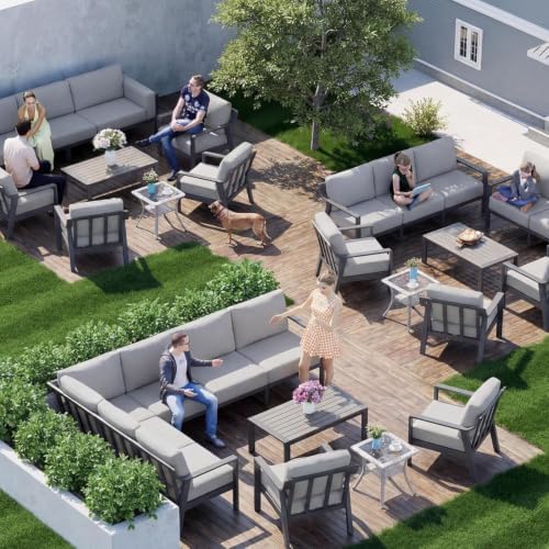 KISLOT Aluminum Outdoor Patio Furniture Loveseat, 3 Seater Outside Patio Sofa - Image 7