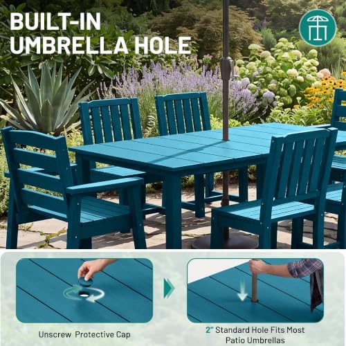 PLUUV 7PC Patio Dining Sets, 6 Armchairs & 1 Table - Image 3