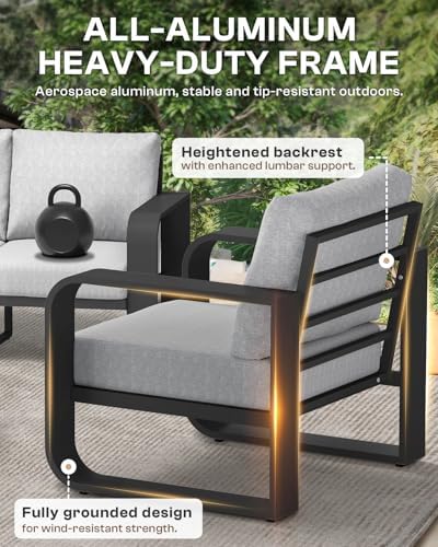 Oversized Aluminum Outdoor Furniture Set, Extra Large Patio Furniture Sofa Set - Image 5