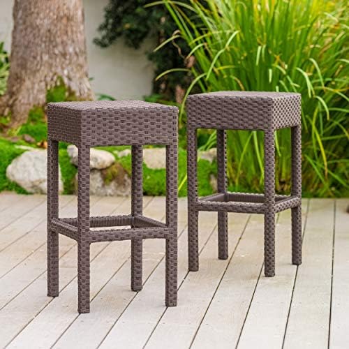 Christopher Knight Home Milton Outdoor Wicker Backless Bar Stools, 2-Pcs Set - Image 2