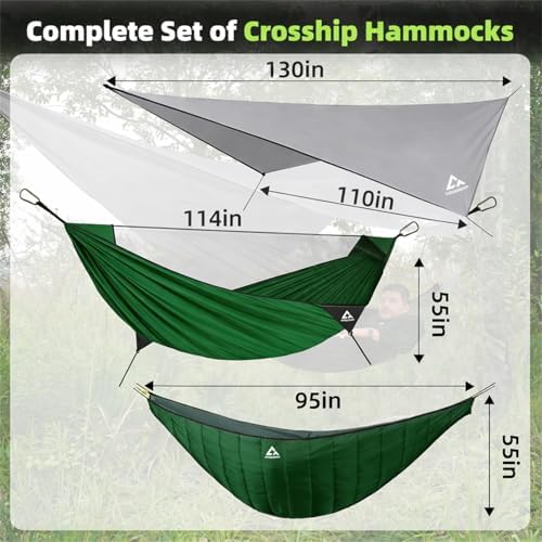 Camping Hammock with Mosquito Net, Underquilt & Rain Fly Tarp - Image 2
