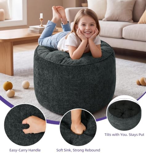 Hobestluk Round Oversized Ottoman Foot Leg Rest Under Desk - Image 3