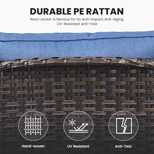 Belord Wicker Furniture 4 Pieces Outdoor Patio Furniture Set Patio Chairs - Image 6