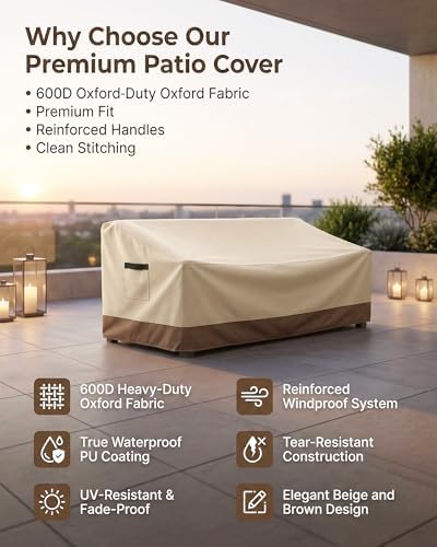 Outdoor Sofa Cover, Waterproof Patio Furniture Cover 76W x 32.7D x 33H inches - Image 7