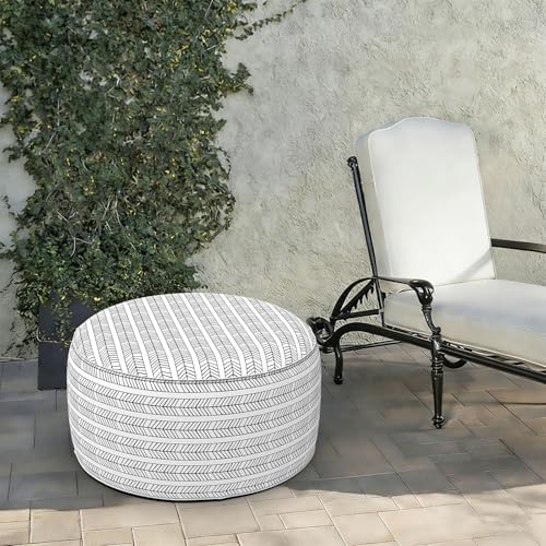 LVTXIII Indoor/Outdoor Large Inflatable Ottoman Pouf D31 x H14 Inch, Round - Image 2
