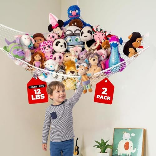 Stuffed Animal Hammock 2 Pack | Corner Stuffed Animal Storage & Plushie Net | by LillysLove
