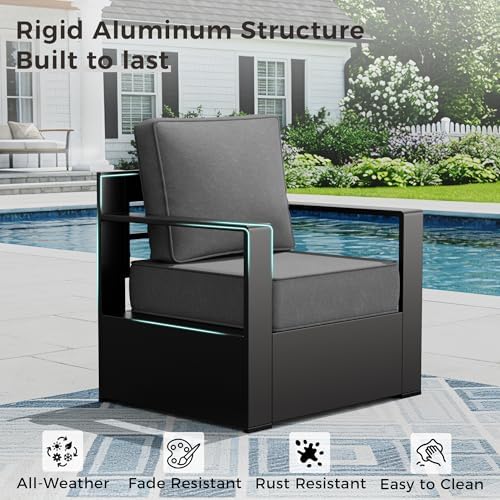 Outdoor Patio Furniture Set, 5-Piece Aluminum Patio Conversation Set - Image 6