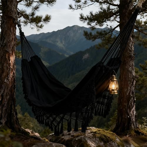 Goutime Double Hammock, Macrame Boho Portable Camping Tree Hammock - Image 7