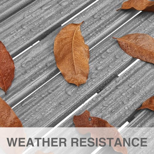All Weather Poly Lumber Outdoor Garden Bench, Light Gray - Image 4